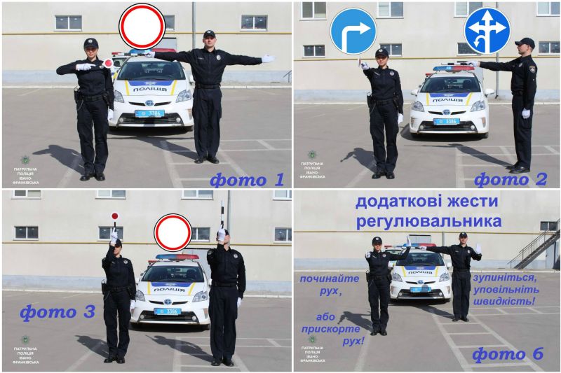 Сигнали регулювальника на перехресті Сигналы регулировщика