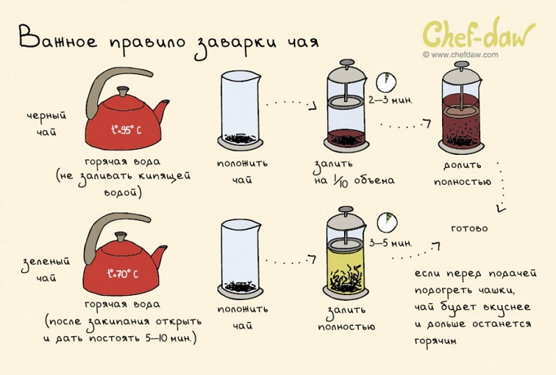 Важное правило заварки чая - Кулинарные советы в картинках