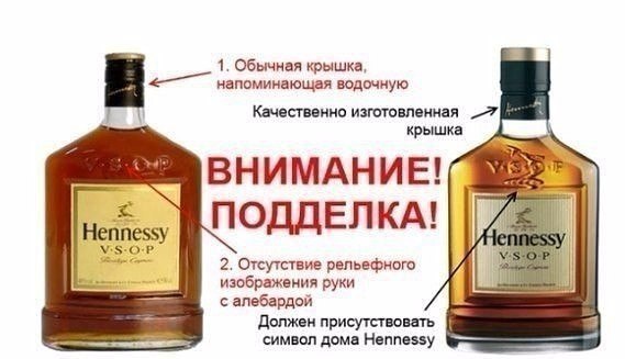 Hennessy V.S.O.P - Як відрізнити справжній алкоголь від підробки Hennessy V.S.O.P - Настоящий алкоголь или подделка