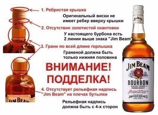 Jim Beam Borbon- Як відрізнити справжній алкоголь від підробки Jim Beam Borbon- Настоящий алкоголь или подделка