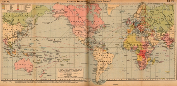 Карта торгових маршрутів 1912 року