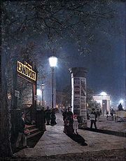 Електричне освітлення вулиці в Берліні 1884