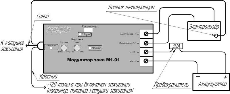Схема підключення модулятора струму