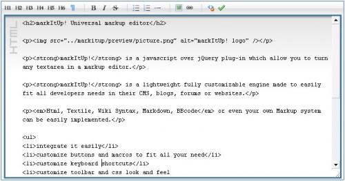 MarkItUp! - Кращі WYSIWYG HTML редактори MarkItUp! - WYSIWYG HTML редакторы