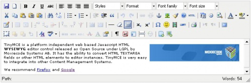 TinyMCE - Кращі WYSIWYG HTML редактори TinyMCE - WYSIWYG HTML редакторы