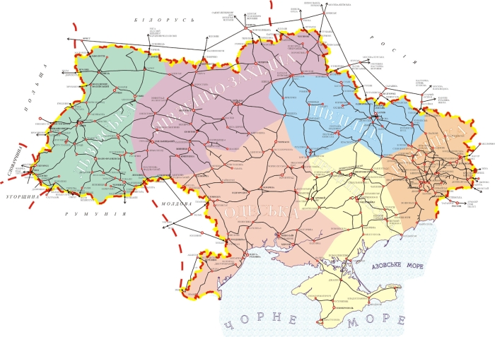 Карта залізниць України