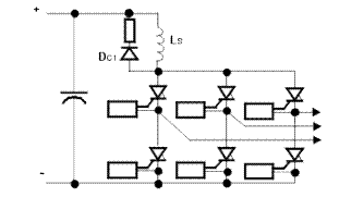 Спрощена схема трифазного інвертора на IGCT