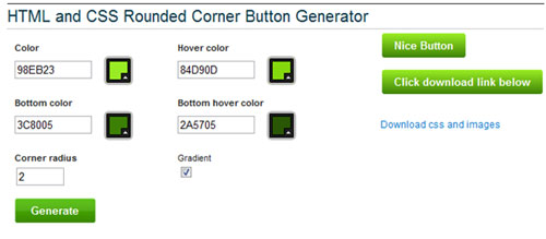 HTML and CSS Rounded Corner Button Generator